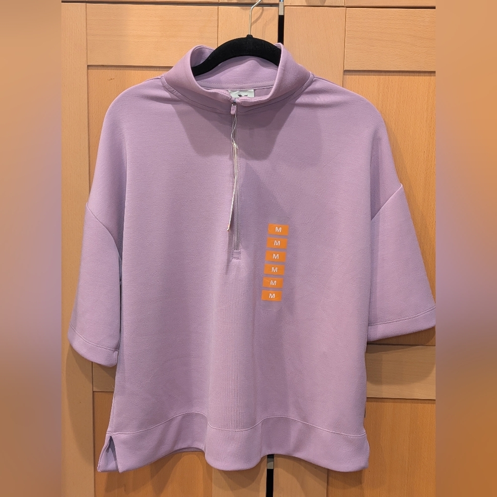 ZeroXposur Lavender Half-Zip Blouse NWT